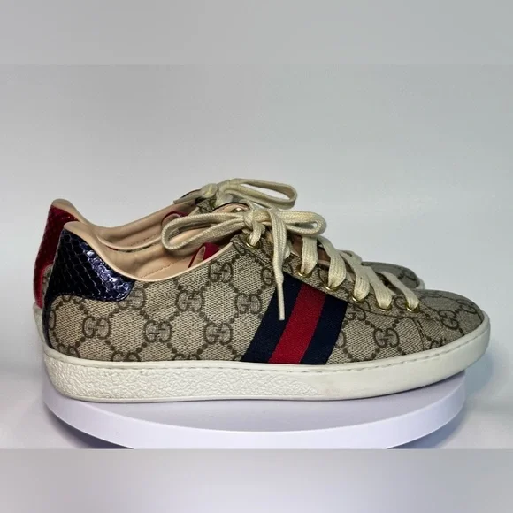 Gucci Women's Ace GG Supreme Low Top Sneakers - Picture 8 of 14